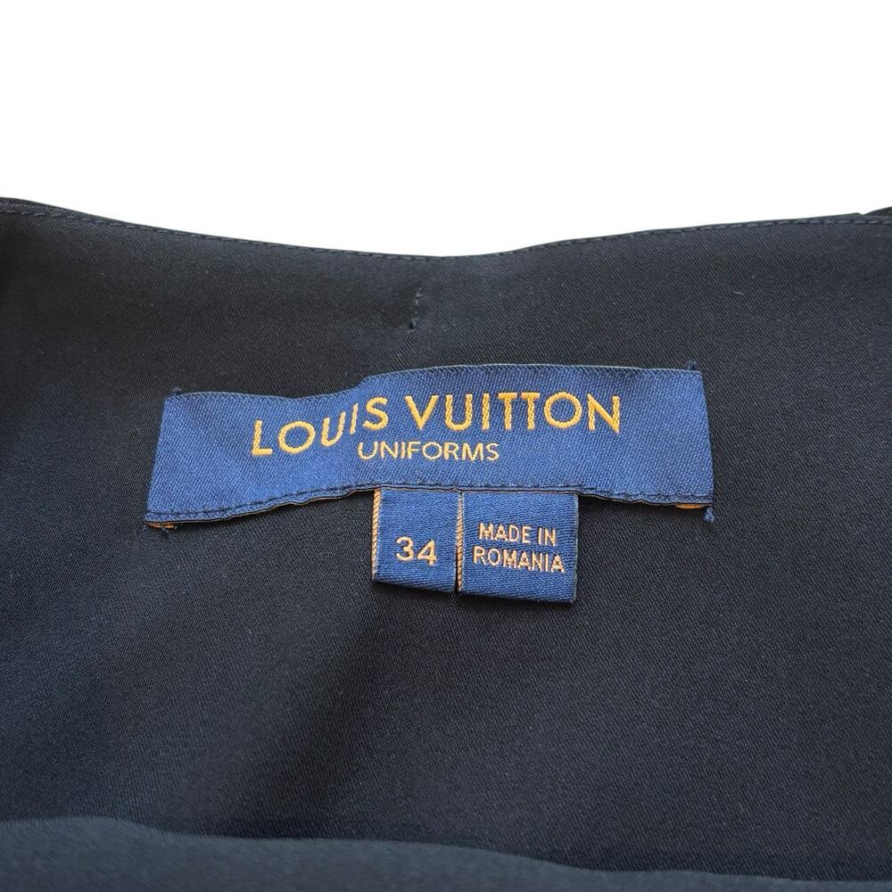 LOUIS VUITTON Black Pleated Skirt US 6 (27" Waist) EU 34 NWOT Side Zip - Picture 3 of 5